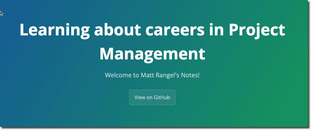 Learning about careers in Project Management