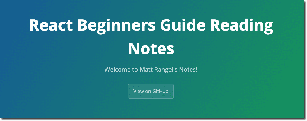React Beginners Guide Reading Notes
